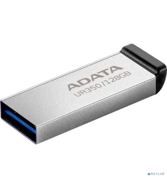 Флешка USB ADATA UR350 (UR350-128G-RSR/BK), 128Gb, USB 3.2, R/W 100/15, серебристый/черный