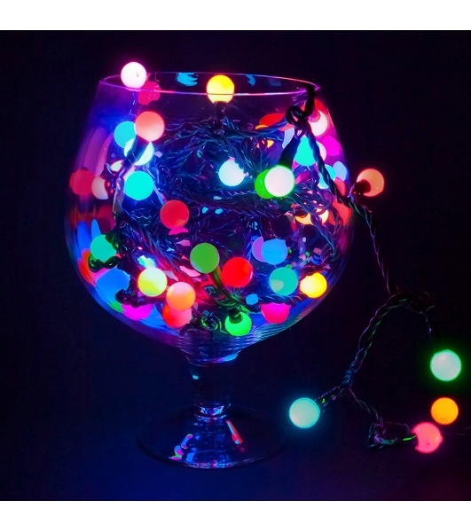 Гирлянда Neon-night 'Мультишарики' Ø17,5мм, 20 м, черный ПВХ, 200 диодов, цвет RGb