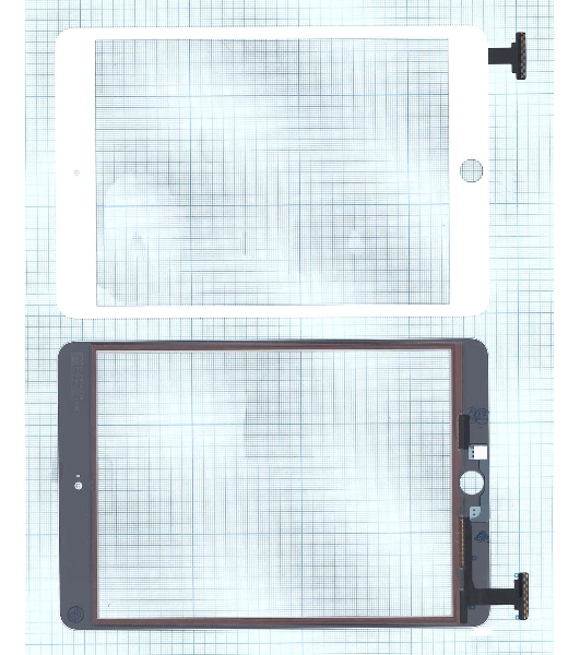 Сенсорное стекло (тачскрин) Ipad mini 3 (retina) no IC (A1599, A1600). белое