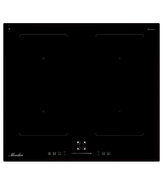 Индукционная варочная панель Monsher MHI 6026, 60 см, индукция, High-Tech, inverter, 9 уровней мощности, бустер, Stop and Go, автоматическое отключение, таймер, индикатор остаточного тепла, сенсорное/слайдерное управление, черный