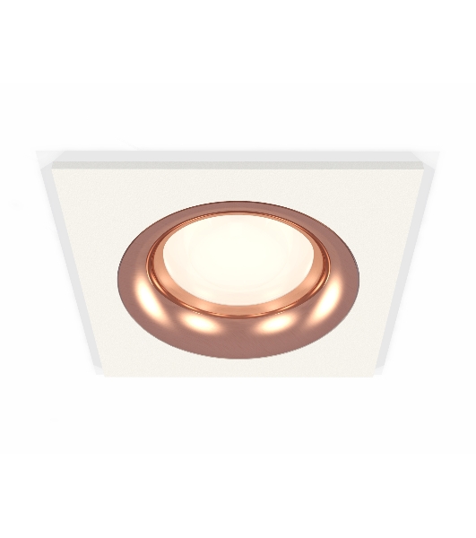Комплект встраиваемого светильника Ambrella light XC7631006 SWH/PPG белый песок/золото розовое полированное MR16 GU5.3 (C7631, N7015)