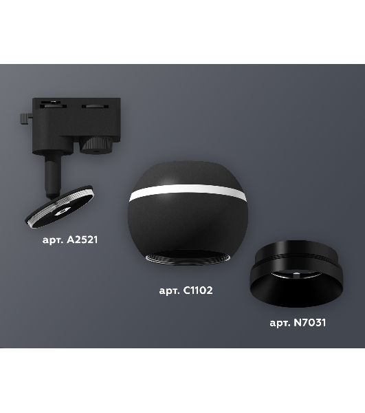 Светильник Ambrella light XT1102002 SBK/PBK черный песок/черный полированный GU5.3 LED 3W 4200K (A2521, C1102, N7031)