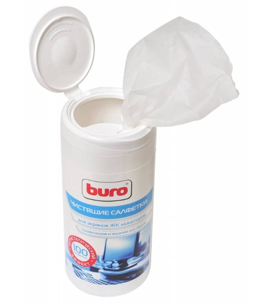 Салфетки Buro BU-Tscreen, 100 шт для экранов мониторов/плазменных/ЖК телевизоров/ноутбуков туба 100 шт влажных