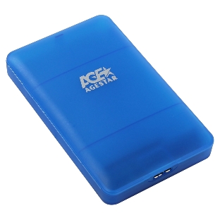 Внешний корпус для HDD/SSD AgeStar 3UBCP3 SATA пластик синий 2.5'