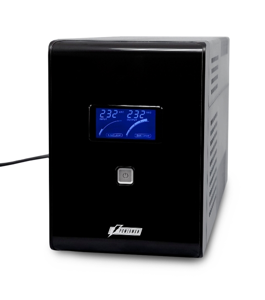 Источник бесперебойного питания Powerman Smart Sine 1500VA/1050W, 220V, Line-Interactive, LCD, Tower, Out: 4xShuko, черный*SmartSine1500
