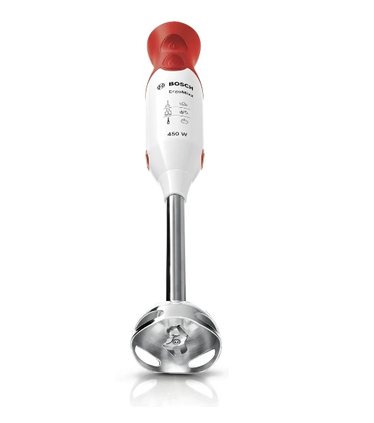 Блендер погружной Bosch MSM64110 белый/красный, 450 Вт, 2 скорости, турбо