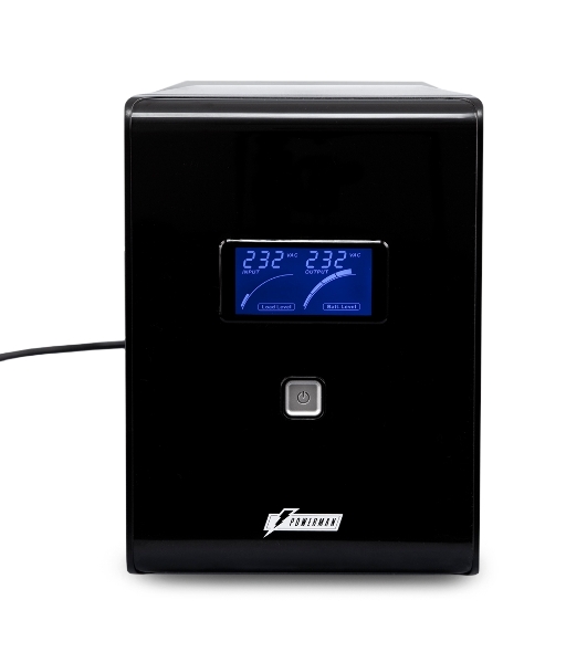 Источник бесперебойного питания Powerman Smart Sine 1500VA/1050W, 220V, Line-Interactive, LCD, Tower, Out: 4xShuko, черный*SmartSine1500