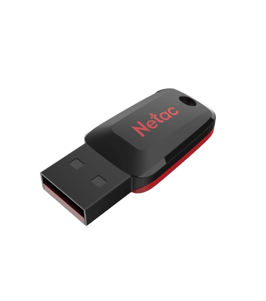Флешка USB Netac U197 (NT03U197N-064G-20BK), 64Gb, USB 2.0, R/W 25/10, черный/красный