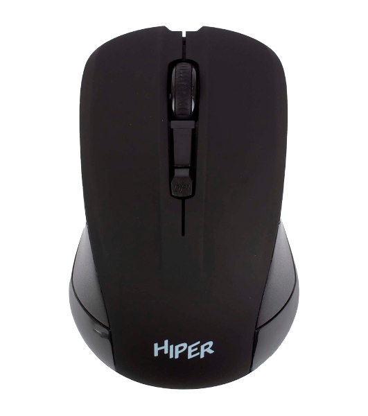 Мышь беспроводная HIPER HOMW-101, 1000-1600 dpi, оптический, 4 кнопки, Soft-touch покрытие, USB-приемник, 2,4 ГГц, батарея 1хАА, черный (HOMW-101)