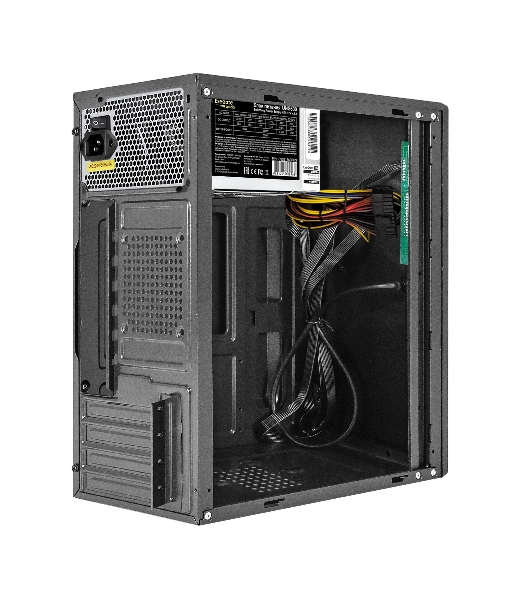 Компьютерный корпус Minitower ExeGate BAA-408-UNS500 (mATX, БП UNS500 с вент. 12см, 2хUSB, HD Audio, черный)