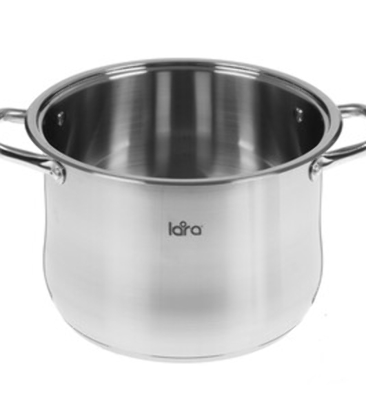 Кастрюля Lara LR02-42 10 л (нерж) 26x19 см, 10 л, капсулир индукц дно, стекл крышка