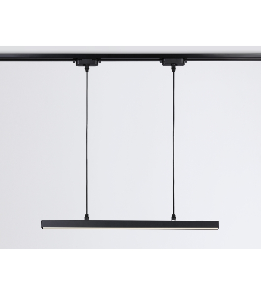 Трековый однофазный подвесной светодиодный светильник Ambrella light GL6785 BK черный LED 24W 3000K 600*22*1025