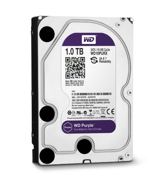 Жесткий диск Western Digital 1Tb Purple, SATA III 5400rpm, 64Mb 3.5