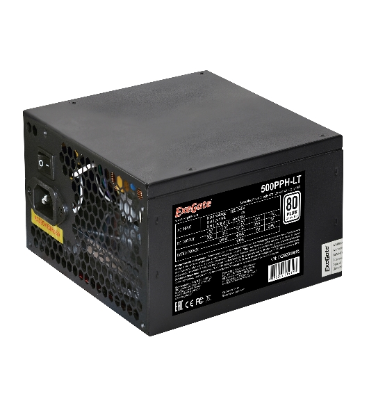 Блок питания ExeGate 500PPH-LT (EX282040RUS), 500Вт, 80 PLUS, 120мм, черный