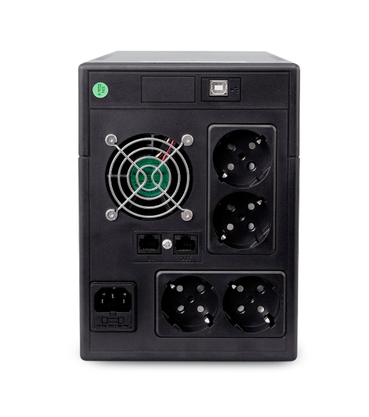 Источник бесперебойного питания Powerman Smart Sine 1500VA/1050W, 220V, Line-Interactive, LCD, Tower, Out: 4xShuko, черный*SmartSine1500