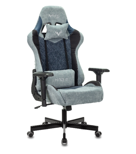 Кресло Бюрократ VIKING 7 KNIGHT BL FABRIC синий, ткань, 120 кг, механизм качания