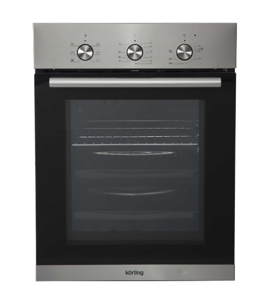 Встраиваемая электрическая духовка Korting OKB 4630 CMX/59.6 х 45 x 55 см, 6 режимов нагрева, механическое управление, утапливаемые переключатели, таймер, нержавеющая сталь