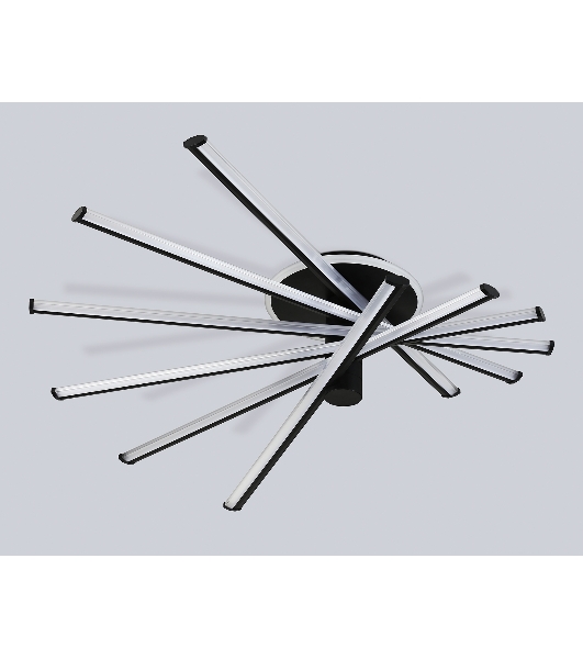 Потолочный светодиодный светильник Ambrella light FL6232 BK черный 96W 3000K-6400K 605*605*200 (ПДУ ИК)