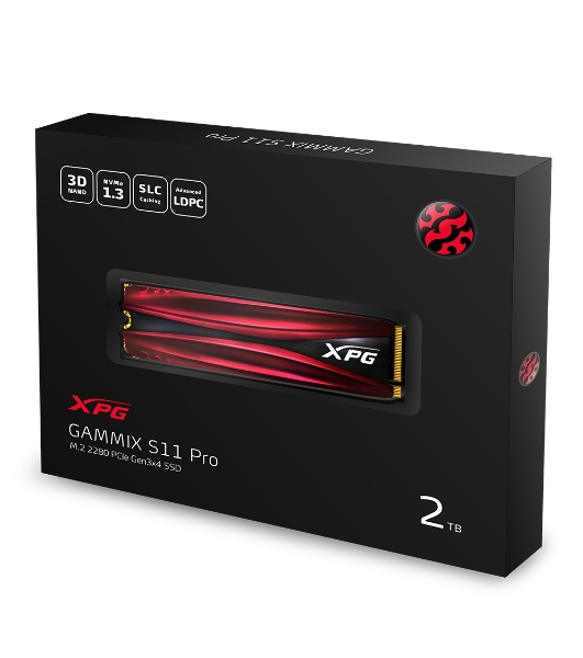 Накопитель SSD ADATA 2.0Tb, PCI-E 3.0 x4, XPG S11 Pro, M.2 2280, R/W 3500/3000Mb/s RET