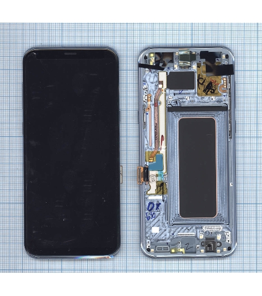 Дисплей для Samsung Galaxy S8 Plus SM-G955F черный с голубой рамкой