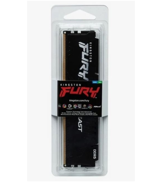 Оперативная память Kingston Fury Beast, DDR5, 32GB (1x32GB), 5600MHz, CL40, DIMM, с радиаторами, черный