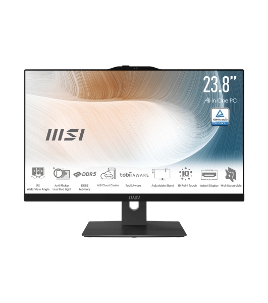 Моноблок MSI Modern AM242P 1M-1031XRU 23.8'(1920x1080 (матовый) IPS)/Intel Core 5 120U(1.4Ghz)/8192Mb/512PCISSDGb/noDVD/Int:Intel® Graphics/Cam/BT/WiFi/war 1y/4.65kg/черный/noOS + Wireless KB+M (9S6-AE0721-1475)