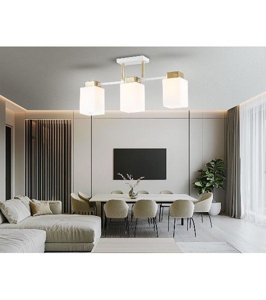 Светильник Ambrella light TR303045/3 WH/GD белый/золото E27/3 max 60W 540*100*270