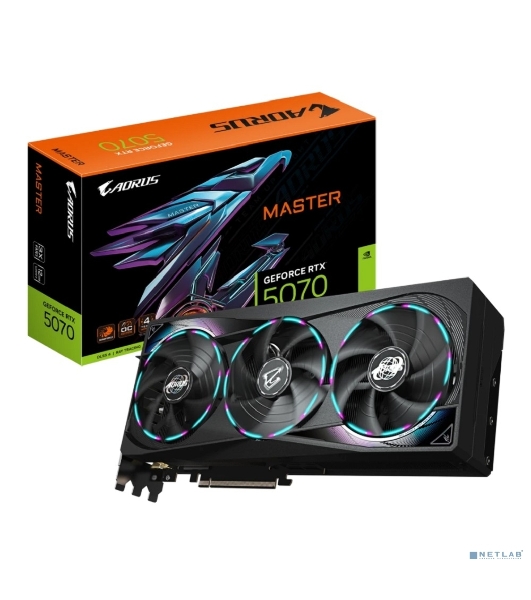 Видеокарта Gigabyte PCI-E GV-N5070AORUS M-12GD 1.0 NVIDIA GeForce RTX 5070 12Gb 192bit GDDR7 2805/28000 HDMIx1 DPx3 HDCP Ret