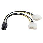 Переходник питания PCI-Express 6pin (от 2х разъемов Molex (IDE) блока питания), 15 см ExeGate EX138937RUS, фото 1