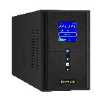 Источник бесперебойного питания (инвертор, синус, для котла) ExeGate SineTower SZ-1500.LCD.AVR.2SH.1C13.USB 1500VA/1200W, чистая синусоида, LCD дисплей, AVR, 2хSchuko+1хC13, USB, линейно-интерактивный, внешняя батарея 24В до 200А·ч, черный, фото 1