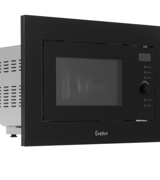 Встраиваемая микроволновая печь Evelux MW 253 B черный, 17 л, 700 Вт, поворотный механизм/сенсор