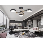 Светильник Ambrella light FL4857/3 BK/WD черный/дерево 54W 3000-6000K D660*170 (без ПДУ), фото3