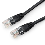 Патч-корд UTP Cablexpert PP12-3M/BK 5e, 3м, литой, многожильный, черный, фото 1