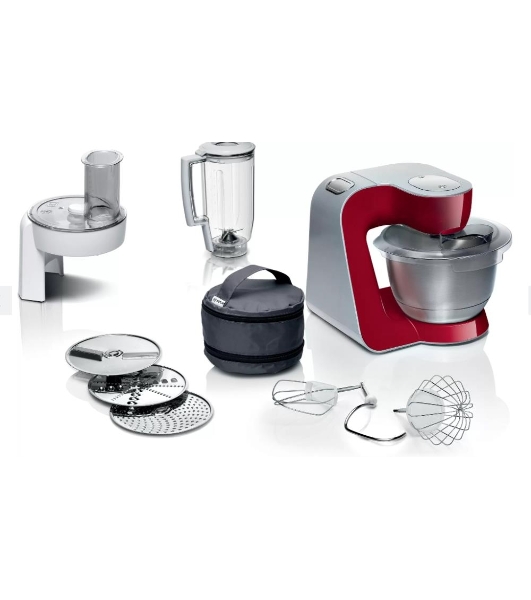 Кухонный комбайн Bosch MUM58720 1000Вт красный/серебристый