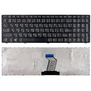 Клавиатура для ноутбука Lenovo IdeaPad B570 B580 V570 Z570 Z575 B590 черная с черной рамкой