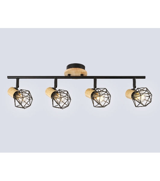 Светильник Ambrella light TR8754/4 BK/WD черный/дерево IP20 E27/4 615*115*200