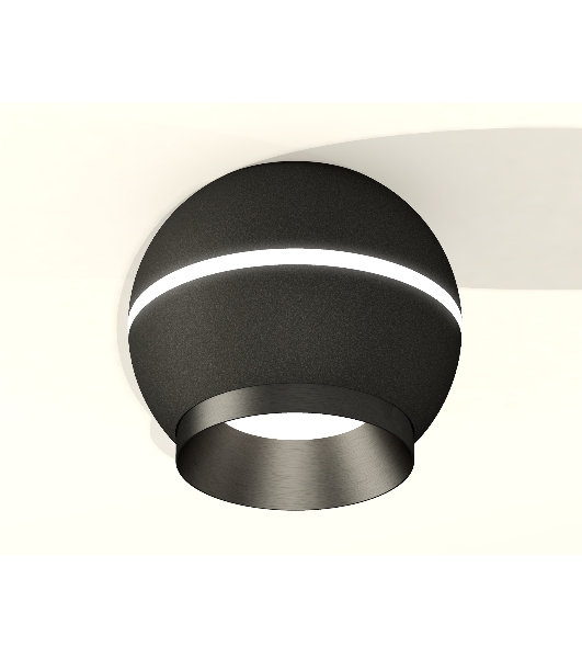Светильник Ambrella Light XS1102010 SBK/PBK черный песок/черный полированный MR16 GU5.3 LED 3W 4200K (C1102, N7031)