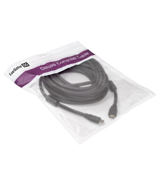 Кабель HDMI Exegate EX287726RUS EX-CC-HDMI2-10.0F (19M/19M, v2.0, 10м, 4K UHD, Ethernet, ферритовые кольца, позолоченные контакты)