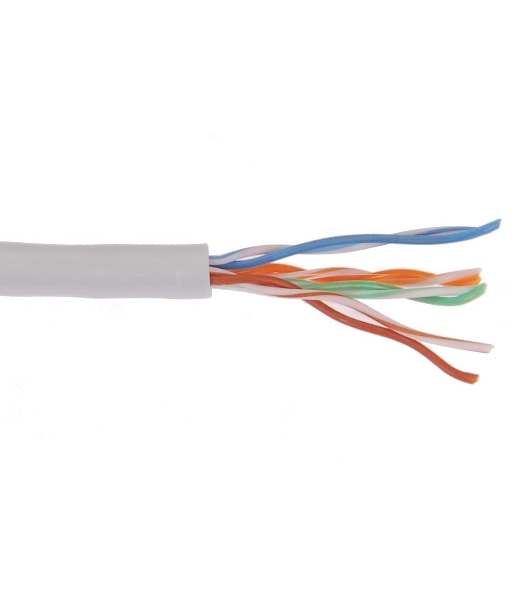 Кабель связи витая пара U/UTP, cat.5e, 4 пары 24AWG solid, 305м, ПВХ, серый