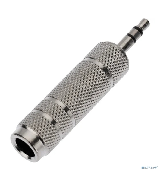 Переходник Rexant 3,5мм стерео штекер - 6,3мм стерео гнездо, металл