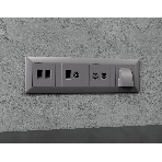 Комплект механизма розетки компьютерной + TV оконечной RJ-45 с автоматической защитной шторкой ALFA Сталь матовый QUANT (AP5125, VM195) MA512510, фото3