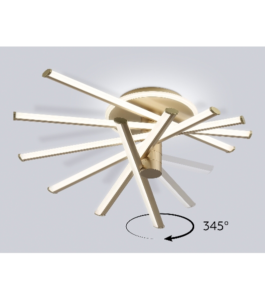 Потолочный светодиодный светильник Ambrella light FL6234 GD золото 96W 3000K-6400K 605*605*200 (ПДУ ИК)