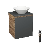 Тумба Bau Dream Blackwood 50 графит, раковина BAU Dream D43, выпуск клик клак, белый, фото4