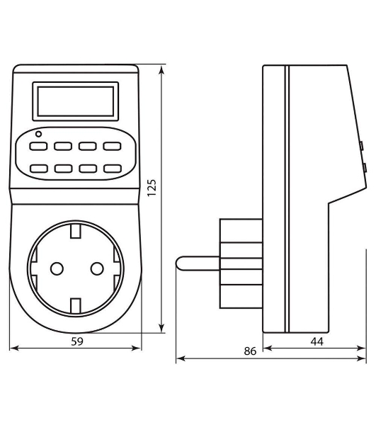 Розетка с таймером Feron (недельная) 3500W/16A 230V, 61925(TM22)