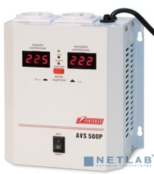 Стабилизатор напряжения Powerman AVS-500P (220В±8% 500ВА,5А,КПД 98%, циф. индикация вх./вых.)