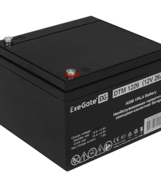 Батарея для ИБП ExeGate DT 1226 (12V 26Ah), клеммы под болт М5