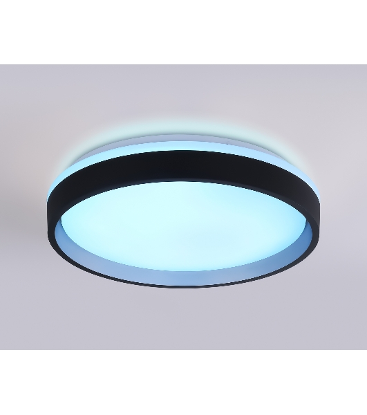 Светодиодный светильник RGB Ambrella light FZ604 BK/GD черный/золото IP20 46W 3000K-6500K+RGB D390*80 (ПДУ ИК)