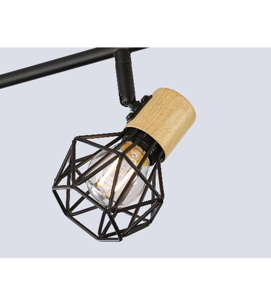 Светильник Ambrella light TR8754/4 BK/WD черный/дерево IP20 E27/4 615*115*200