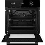 Встраиваемый духовой шкаф Kuppersberg HO 677 B, High-Tech, объем 70 л, 13 режимов, электронное управление (утапливаемые переключатели, аналоговый дисплей), телескопические направляющие на одном уровне, максимальная температура 300 градусов, 2 стекла в дверце, черный, фото2