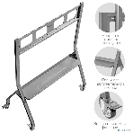 Мобильная стойка напольная Kromax OMEGA-12 silver, 1 шт/уп, Мобильная стойка напольная для TV 32'-120', max вес 80 кг, высота 1640-1820 мм, max VESA 1000x600 мм, фото3